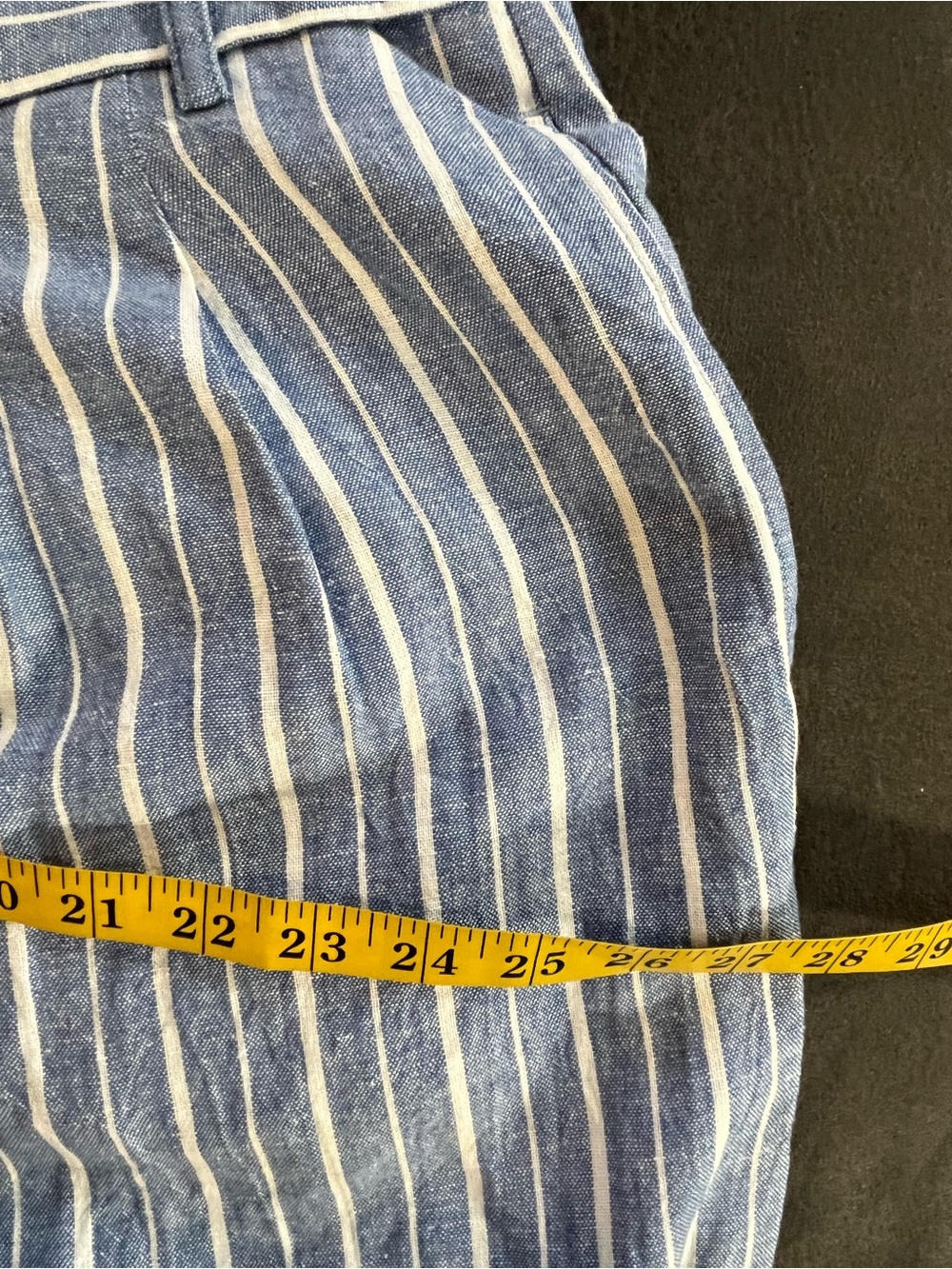 Free Assembly Striped Blue Linen-Blend Womens Coastal Pants Wide Leg 20 NWT - Picture 10 of 13